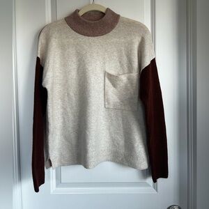 Madewell color block mock neck sweater. Size small. Excellent condition